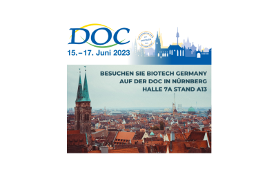 Besuchen Sie Biotech Germany während der DOC Nürnberg 2023, Halle 7A, Stand A13